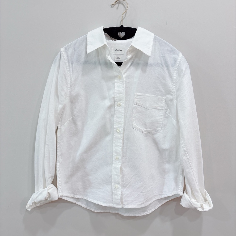Aritzia Wilfred Free White Collared Shirt